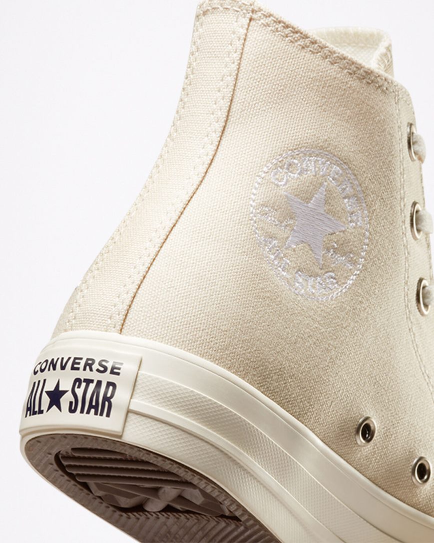 Dámské Boty Vysoké Converse Chuck Taylor All Star Embroidered Floral Béžový Bílé | CZ PBG3142